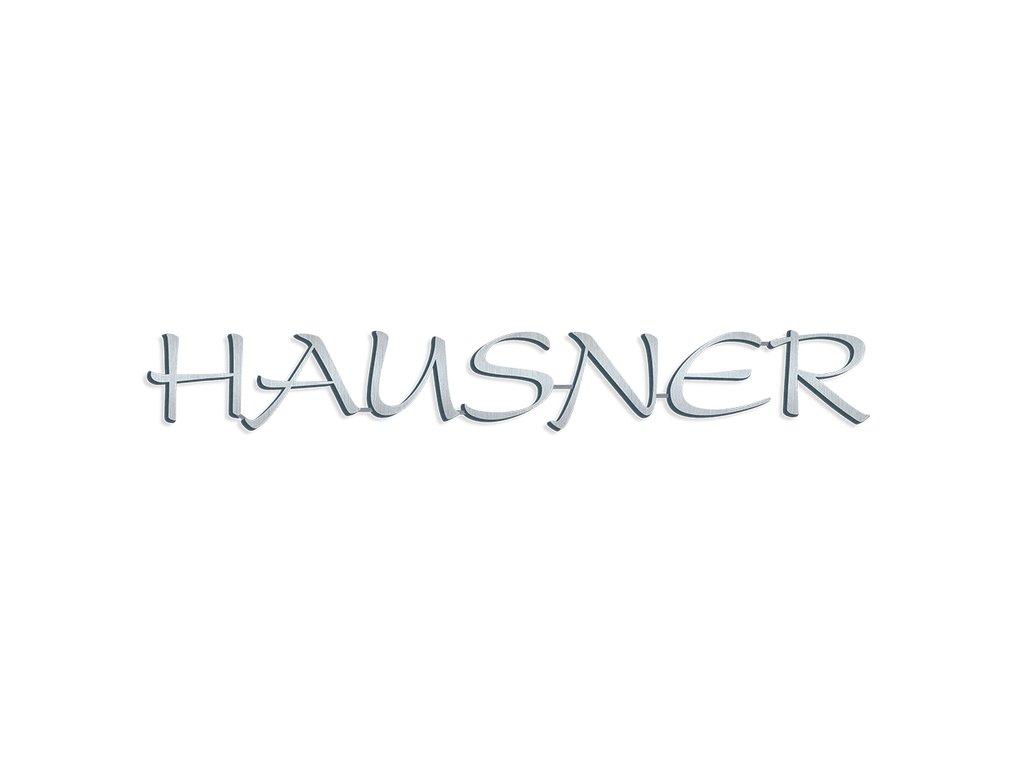 Edelstahl-Inschriftplatte Hausner für Grabmal, Dicke 4–8 mm
