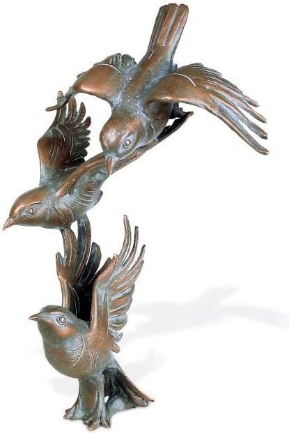 Bronzová socha Vtáci na náhrobek, 31×24×17 cm