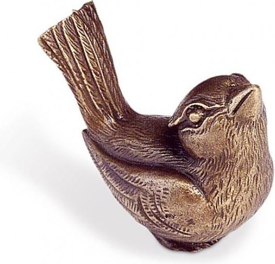 Bronzový ptáček na náhrobek, 4×4×3 cm