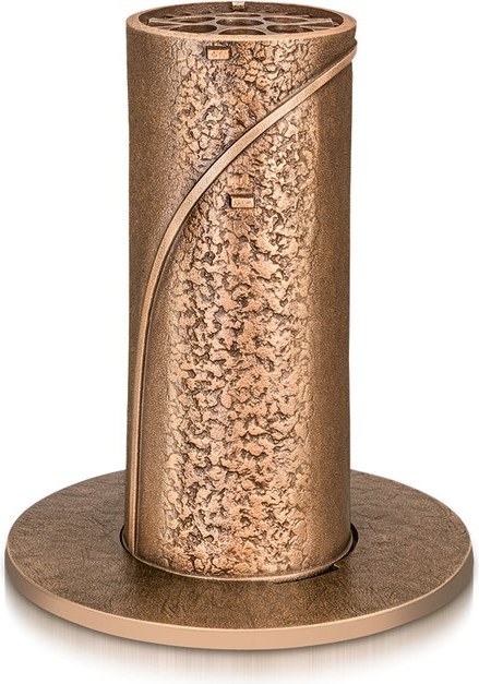 Bronzová zapustená váza na náhrobok, výška 24 cm