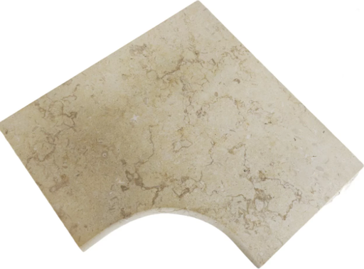 [3217] Beckenrand – Ecke Kalkstein Siena Antik Getrommelt 60x35x2 cm
